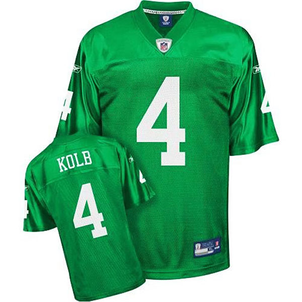 Reebok Philadelphia Eagles #4 1960 Kevin Kolb Youth Replica Throwback Jersey - Kelly Green