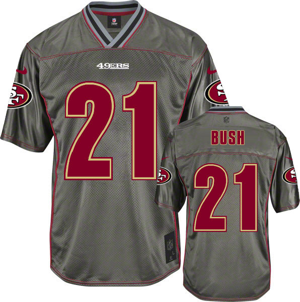 Men's San Francisco 49ers #21 Reggie Bush Nike Grey Vapor Elite Jersey