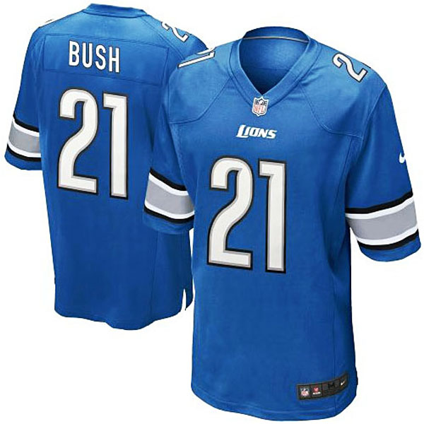 Mens Detroit Lions #21 Reggie Bush Nike Light Blue Game Jersey