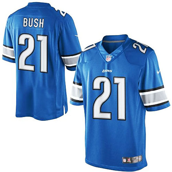 Men's Detroit Lions #21 Reggie Bush Nike Light Blue Team Color Limited Jersey