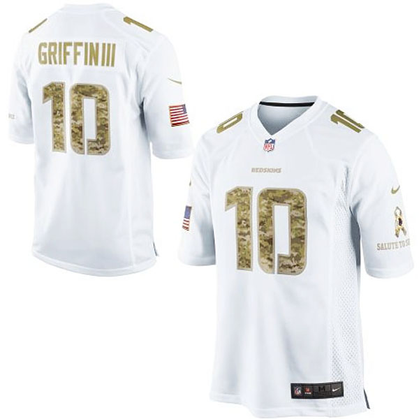 Mens Washington Redskins #10 Robert Griffin III Nike White Salute To Service Jersey