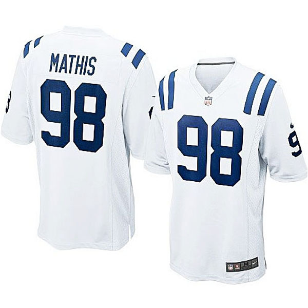 Mens Indianapolis Colts #98 Robert Mathis Nike White Game Jersey