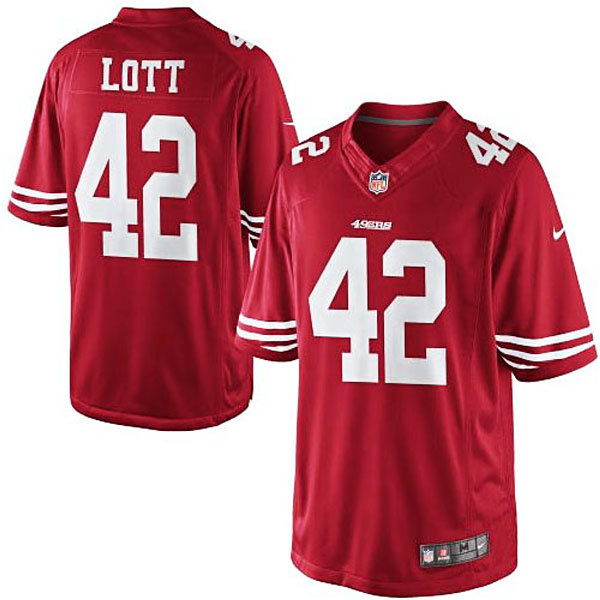 Mens Nike Ronnie Lott Scarlet San Francisco 49ers #42 Retired Player Limited Jersey