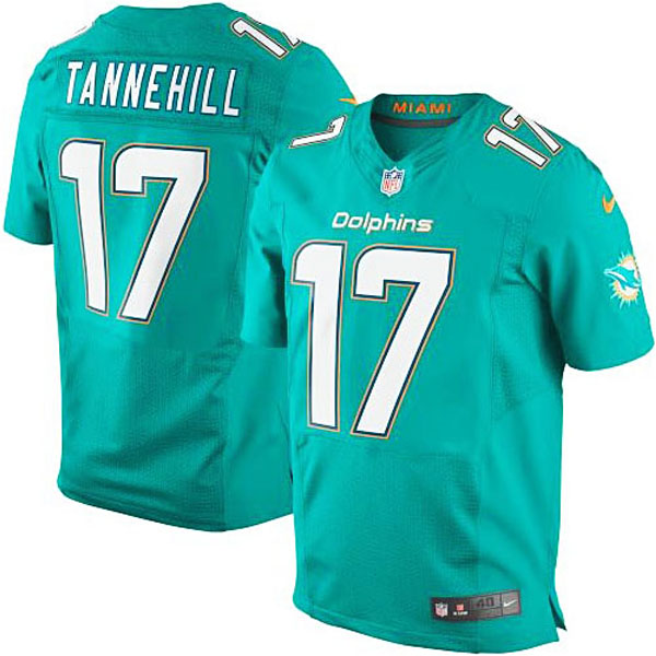 Mens Miami Dolphins #17 Ryan Tannehill Nike Aqua Elite Jersey