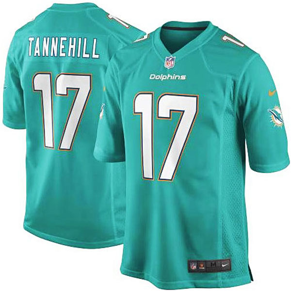 Mens Miami Dolphins #17 Ryan Tannehill Nike Aqua Game Jersey