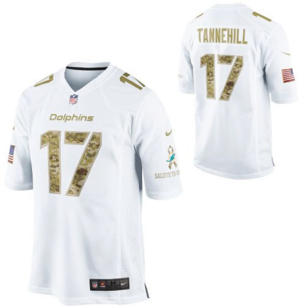 Nike Ryan Tannehill Miami Dolphins #17 Salute to Service Game Jersey-White