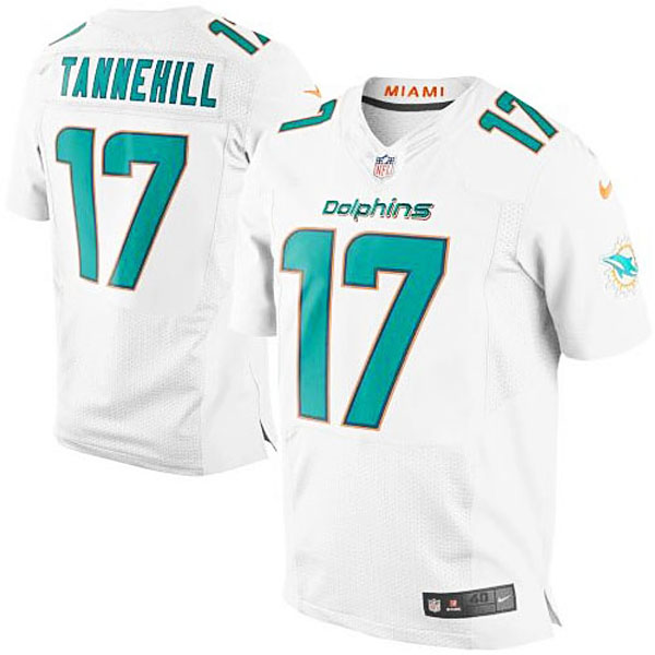 Mens Miami Dolphins #17 Ryan Tannehill Nike White Elite Jersey