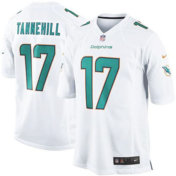 Mens Miami Dolphins #17 Ryan Tannehill Nike White Game Jersey