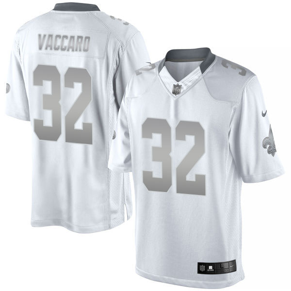 Men's New Orleans Saints #32 Kenny Vaccaro White Platinum Limited Jersey