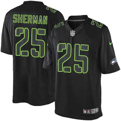 NFL Seattle Seahawks #25 Richard Sherman Limited Impact Black Jersey