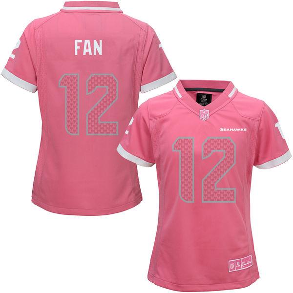 Women's Seattle Seahawks #12 12th Fan Pink Bubble Gum Jersey