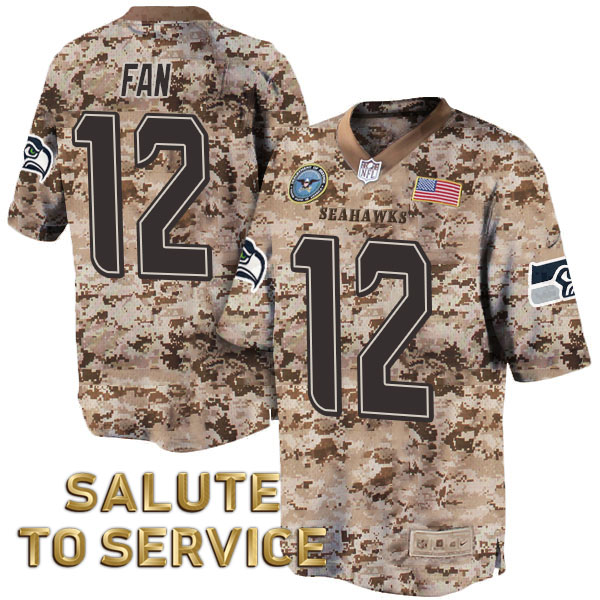 Seattle Seahawks #12 12th Fan Salute to Service Digital Camo Jersey