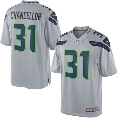 Men's Seattle Seahawks #31 Kam Chancellor Gray Limited Jersey