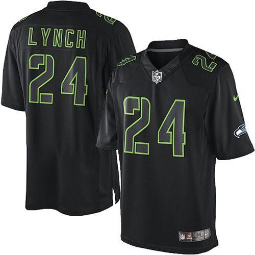 NFL Seattle Seahawks #24 Marshawn Lynch Limited Impact Black Jersey