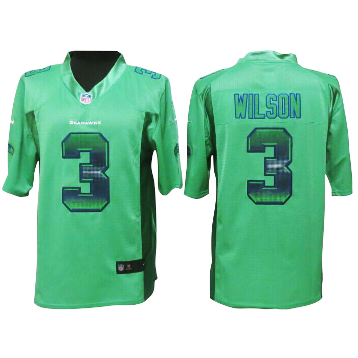 2015 New Nike Seattle Seahawks #3 Russell Wilson Limited Green Jersey