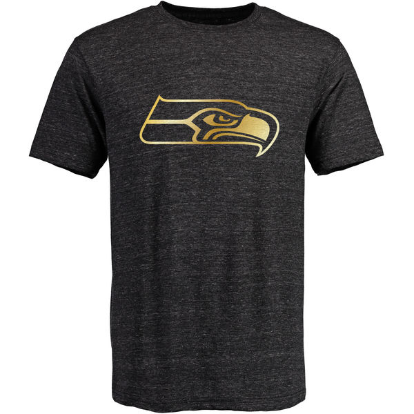 Seattle Seahawks Pro Line Black Gold Collection Tri-Blend T-Shirt