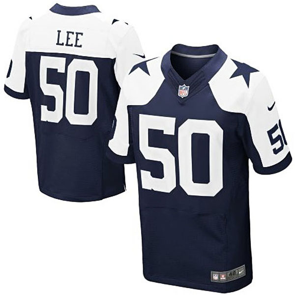 Mens Dallas Cowboys #50 Sean Lee Navy Blue Elite Throwback Jersey