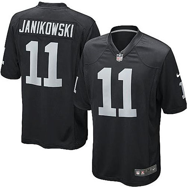 Mens Oakland Raiders #11 Sebastian Janikowski Nike Black Game Jersey