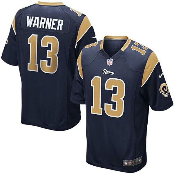 Mens St. Louis Rams Kurt Warner Nike Navy Blue Retired Player Game Jersey