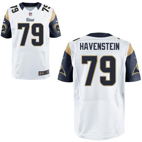 Mens St. Louis Rams #79 Rob Havenstein Nike White Elite Jersey