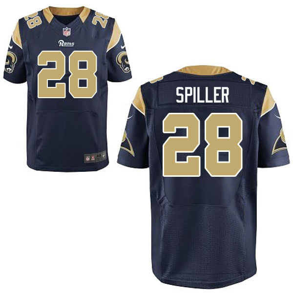 Mens St. Louis Rams #28 CJ Spiller Nike White Elite Jersey