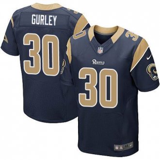 Mens St. Louis Rams #30 Todd Gurley Nike Navy Blue Elite Jersey