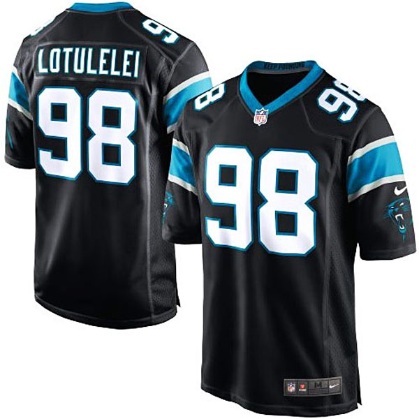 Mens Carolina Panthers #98 Star Lotulelei Nike Black Game Jersey