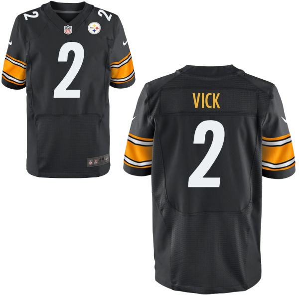 Men's Pittsburgh Steelers #2 Michael Vick Black Elite Jersey