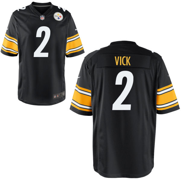 Men's Pittsburgh Steelers #2 Michael Vick Black Team Color Game Jersey