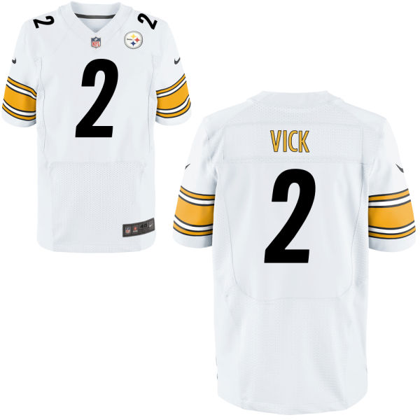 Men's Pittsburgh Steelers #2 Michael Vick White Elite Jersey