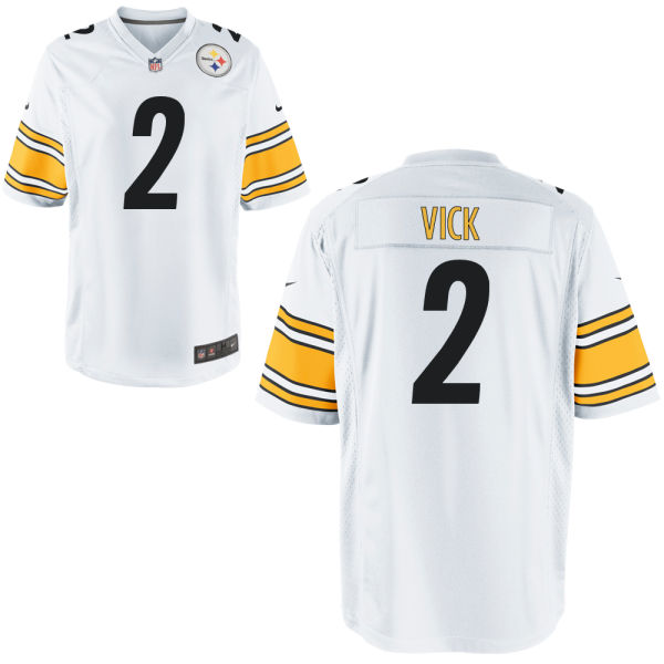 Men's Pittsburgh Steelers #2 Michael Vick White Team Color Game Jersey