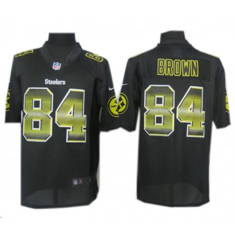 Pittsburgh Steelers #84 Antonio Brown Black Fashion Strobe Jersey