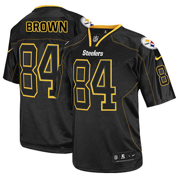 Men's Pittsburgh Steelers #84 Antonio Brown Black Lights Out Jersey