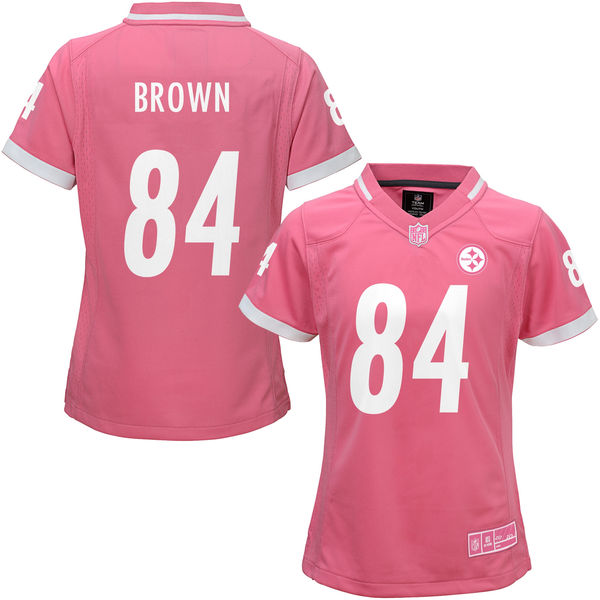 Women's Pittsburgh Steelers #84 Antonio Brown Pink Bubble Gum Jersey