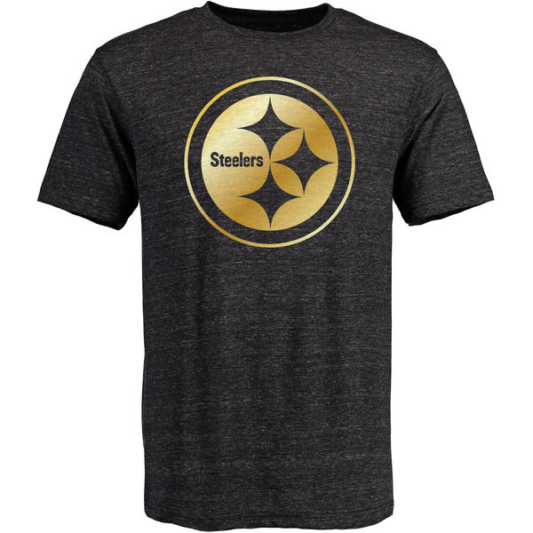 Pittsburgh Steelers Pro Line Black Gold Collection Tri-Blend T-Shirt