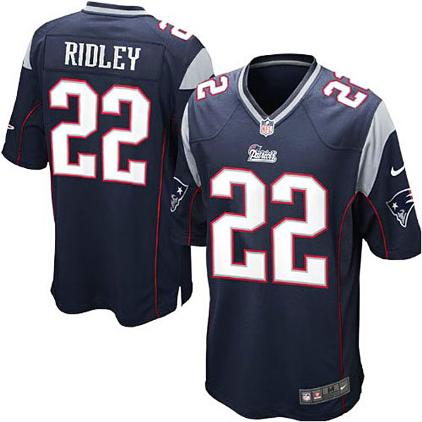 Mens New England Patriots #22 Stevan Ridley Nike Navy Blue Game Jersey