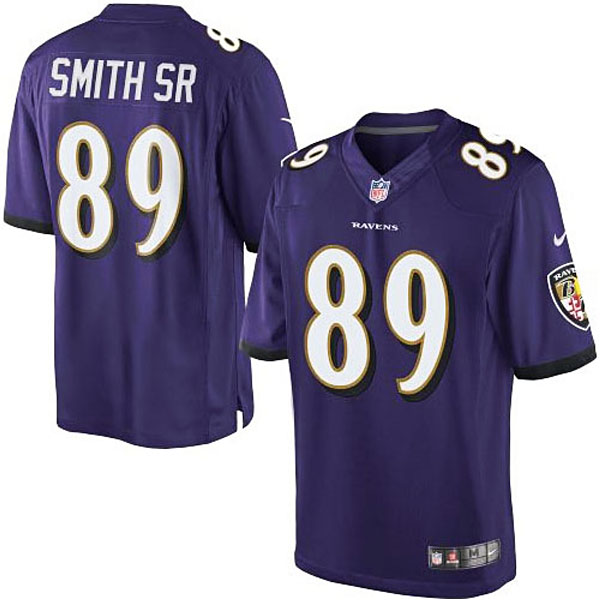 Mens Baltimore Ravens #89 Steve Smith Nike Purple Limited Jersey