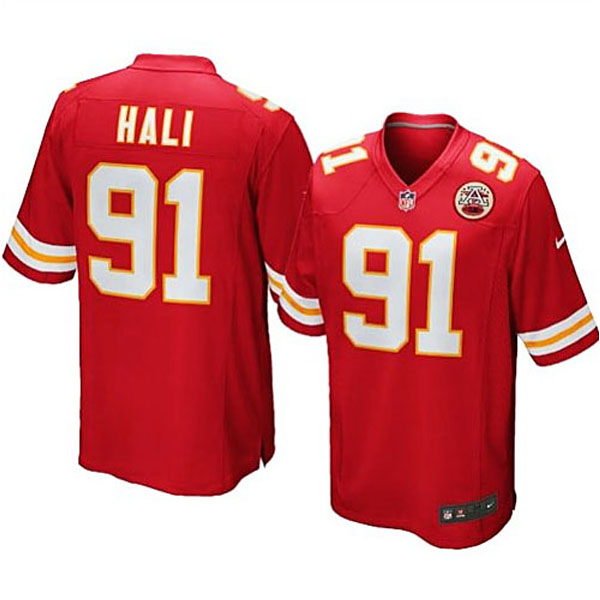 Mens Kansas City Chiefs #91 Tamba Hali Nike Red Game Jersey