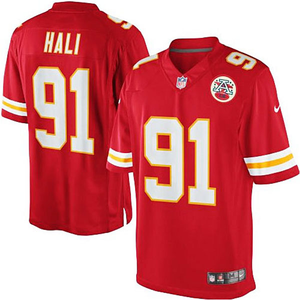 Men's Kansas City Chiefs #91 Tamba Hali Nike Red Team Color Limited Jersey