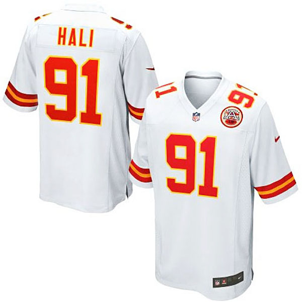 Mens Kansas City Chiefs #91 Tamba Hali Nike White Game Jersey