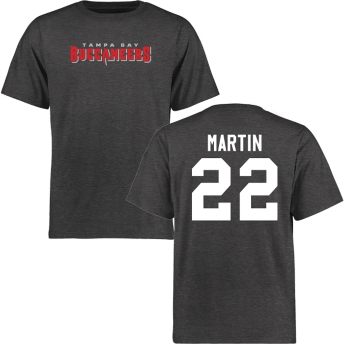 Tampa Bay Buccaneers #22 Doug Martin Charcoal Name & Number Wordmark T-shirt