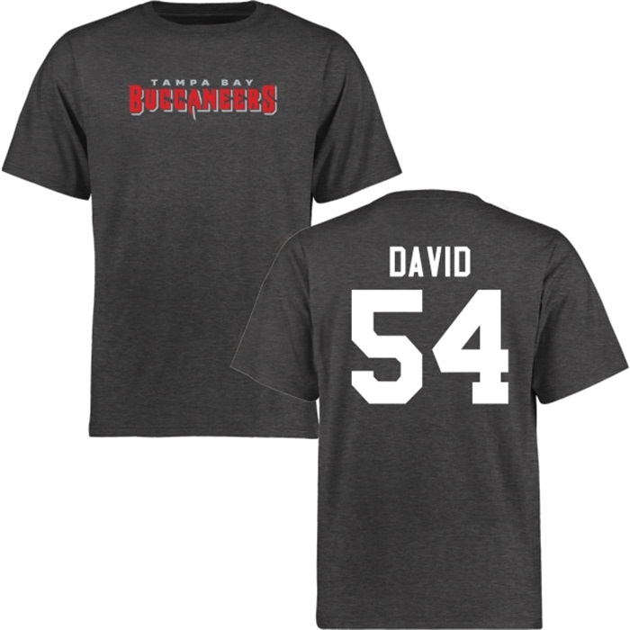 Tampa Bay Buccaneers #54 Lavonte David Charcoal Name & Number Wordmark T-shirt