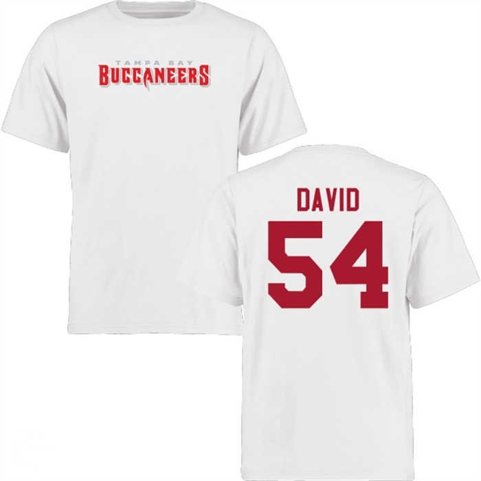 Tampa Bay Buccaneers #54 Lavonte David White Name & Number Wordmark T-shirt