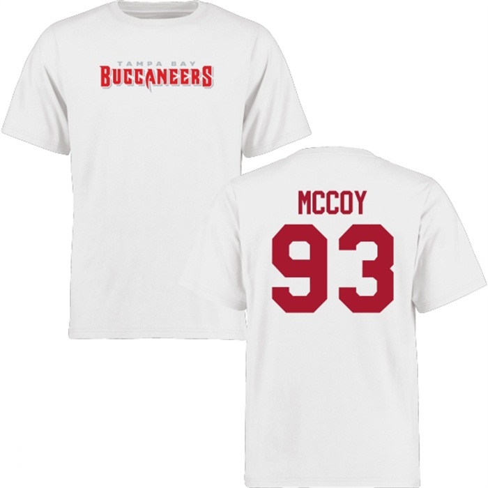 Tampa Bay Buccaneers #93 Gerald McCoy White Name & Number Wordmark T-shirt