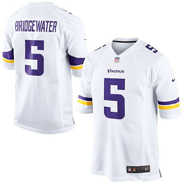 Mens Minnesota Vikings #5 Teddy Bridgewater Nike White Game Jersey