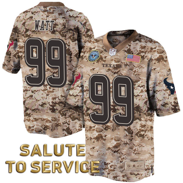 Houston Texans #99 J.J. Watt Salute to Service Digital Camo Jersey