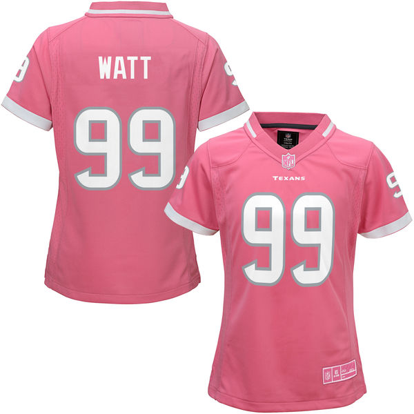 Women's Houston Texans #99 JJ Watt Pink Bubble Gum Jersey