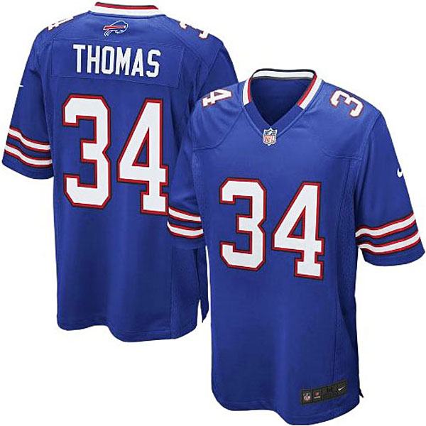 Mens Buffalo Bills #34 Thurman Thomas Nike Royal Blue Retired Player Game Jersey