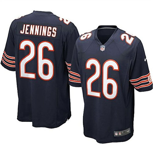 Mens Chicago Bears #26 Tim Jennings Nike Navy Blue Game Jersey