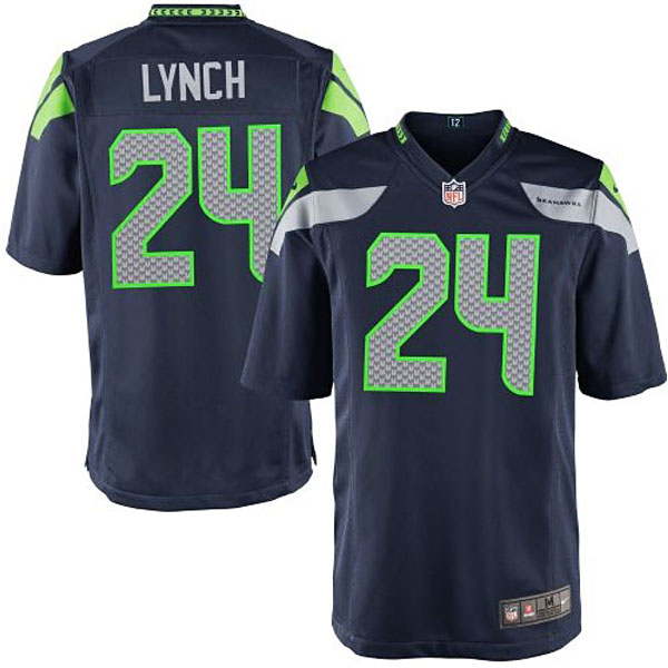 Toddler Seattle Seahawks #24 Marshawn Lynch Nike College Navy Game Jersey